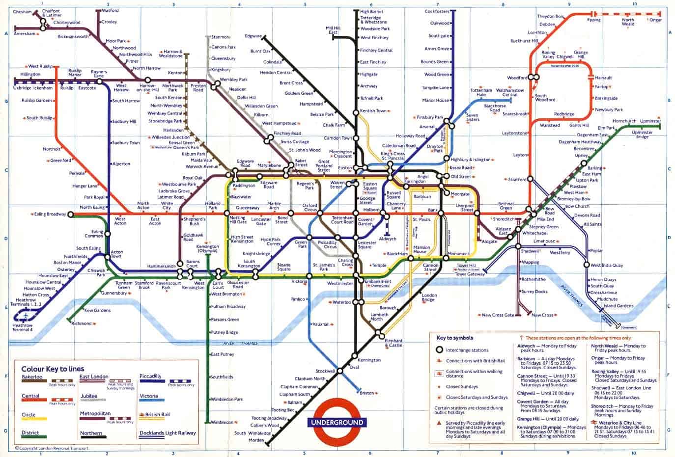 A London Underground map. The London Underground map relies on colour to navigate it. However, it also relies on position and name of the lines. 